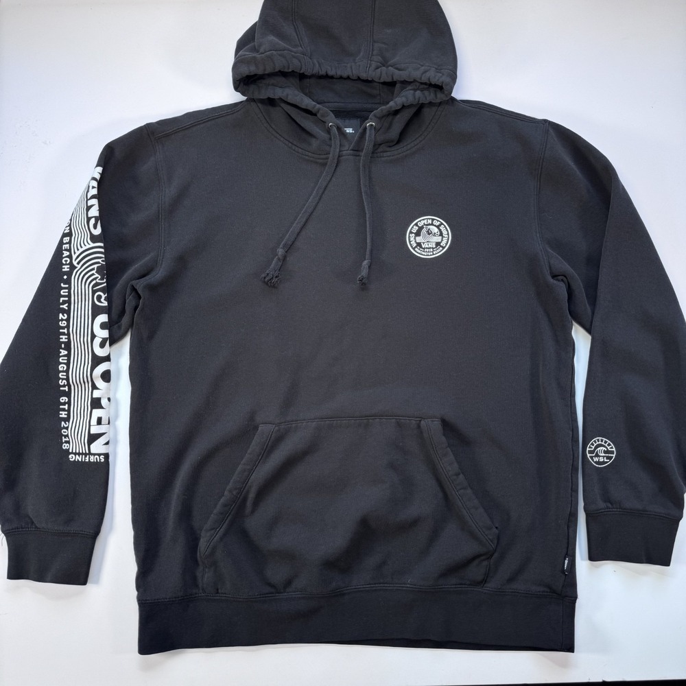 VANS Sweatshirt Hoodie US Open of Surfing 2018 Huntington Beach Black Mens Large
